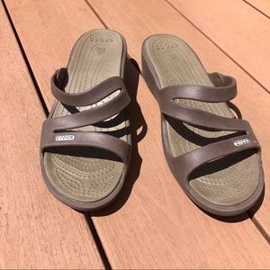 Crocs Brown Wedge Sandals